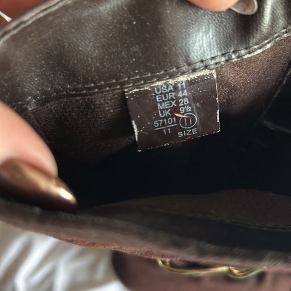 Predictions Brown Fabric Heeled Knee Boots - 11 - Picture 6 of 6